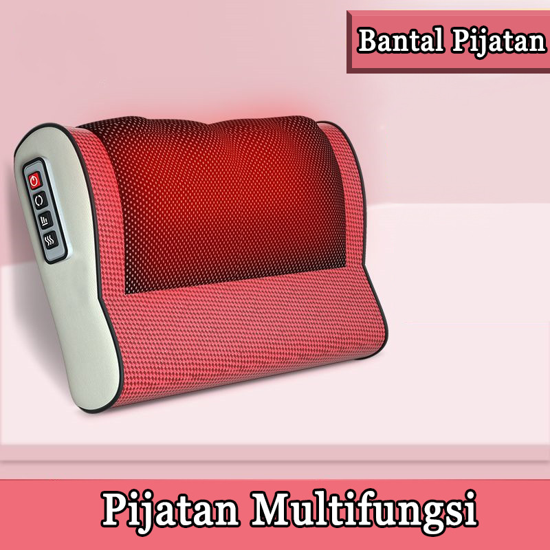 Alat pijat leher & pinggang berpemanas listrik – bantal pijat otomatis untuk seluruh tubuh
