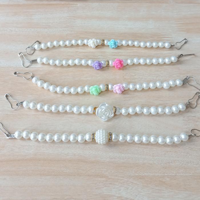 Tali Masker Hijab Konektor Masker Mutiara