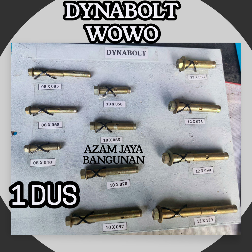 [1DUS] DYNABOLT MERK WOWO BAUT TANAM UKURAN M8 SAMPAI M12 SEMUA UKURAN