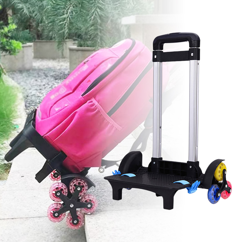 Schoolbag Trolley Rack Aluminum Alloy Luggage Trolley Detachable Folng Backpack Trolley ThreeWheeled