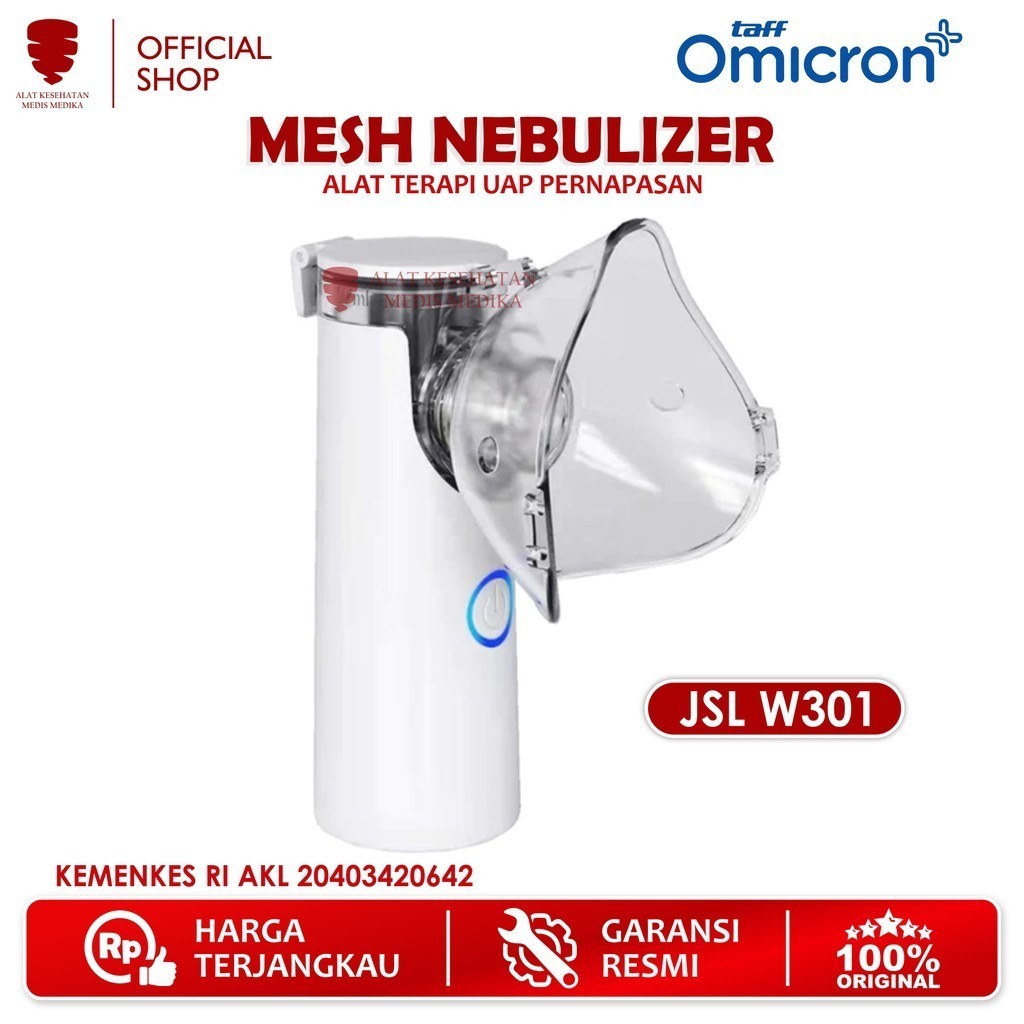 Mesh Nebulizer Taff Omicron JSLW301 Alat Uap Bantu Pernafasan Portable Medis