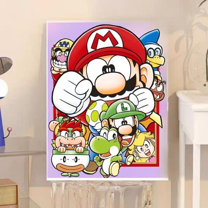 Framed DIY Diamond Painting 40x50Cm Painting Kit DIY Cartoon - Super Mario