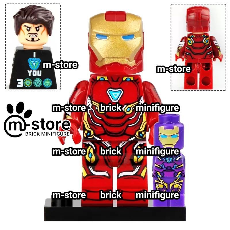 mainan kreatif edukatif karakter iron man tony stark +  pepper potts
