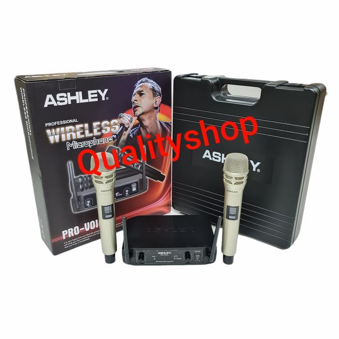 Mic Wirelles Ashley PRO Voice Isi 2 Mic Pegang Original Jarak 100 M