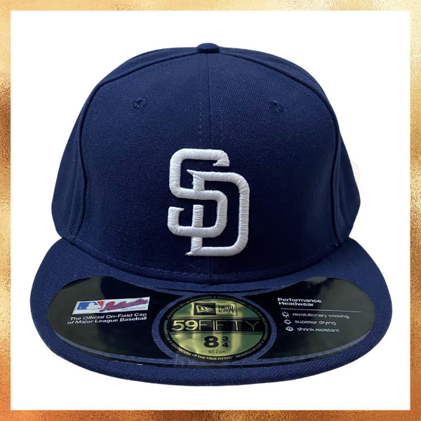 Topi New Era MLB San Diego Padres Onfield USA Navy 59FIFTY Fitted Hat Rare Size Original