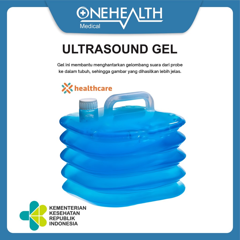 Healthcare Ultrasound Gel Blue 5KG untuk Pemeriksaan USG Kehamilan (obstetri), Kardiologi, Ginekolog