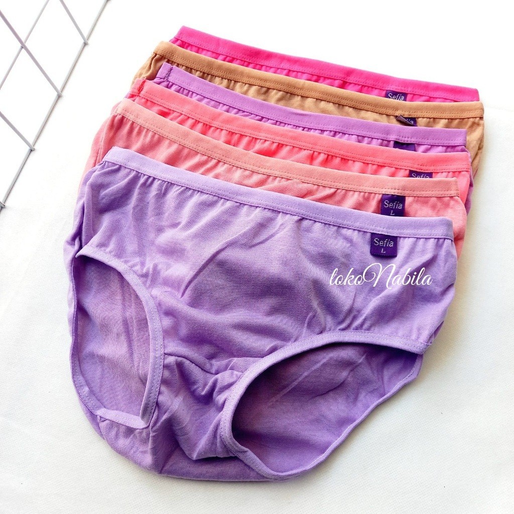 CD Celana Dalam Wanita Dewasa motif Polos | isi 6 PCS | Size M-L-XL-XXL-3XL | Honiting