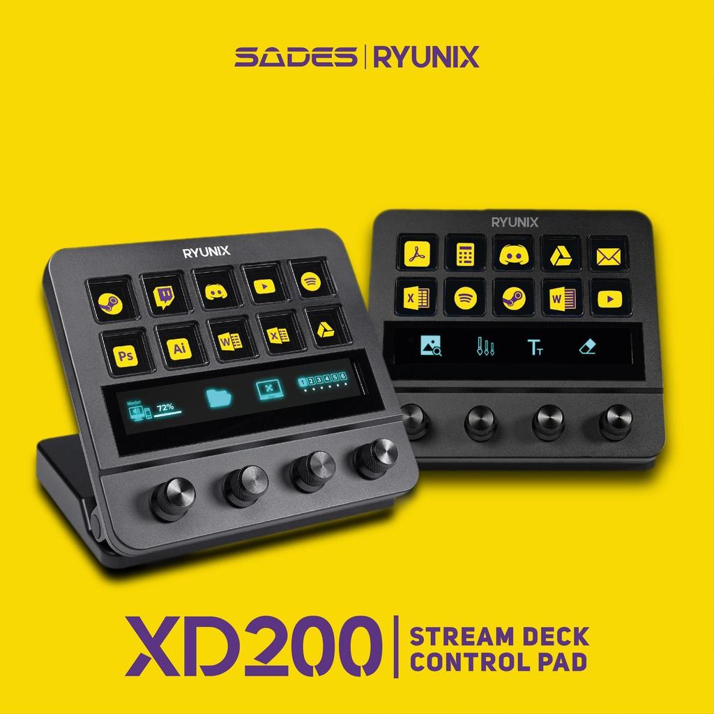 Sades Ryunix Steam Deck XD200 / XD-200 Controller Detachable Type-C With Touchscreen Panel / Garansi