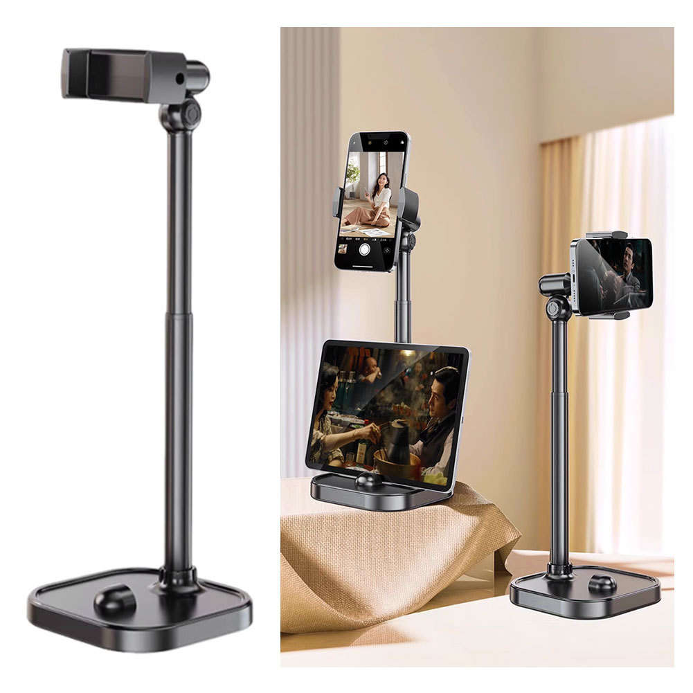 Stand Meja Handphone Aluminium Fleksibel Putar 360 Dudukan Hp Universal