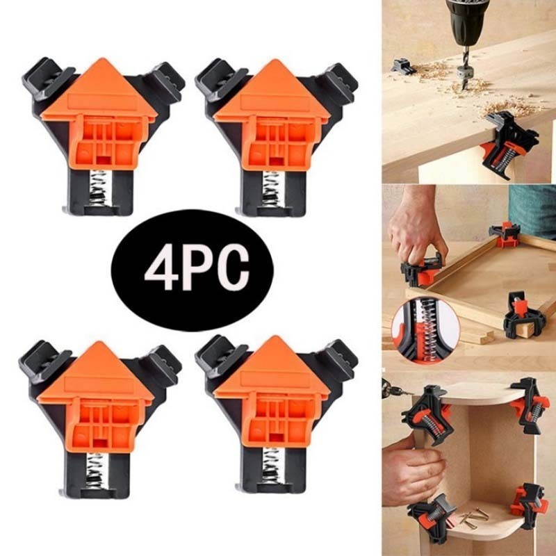 4PCS/Set Klem Sudut Siku 90 Derajat Penjepit Frame Untuk Menjepit Kayu Saat Merakit Lemari Kayu