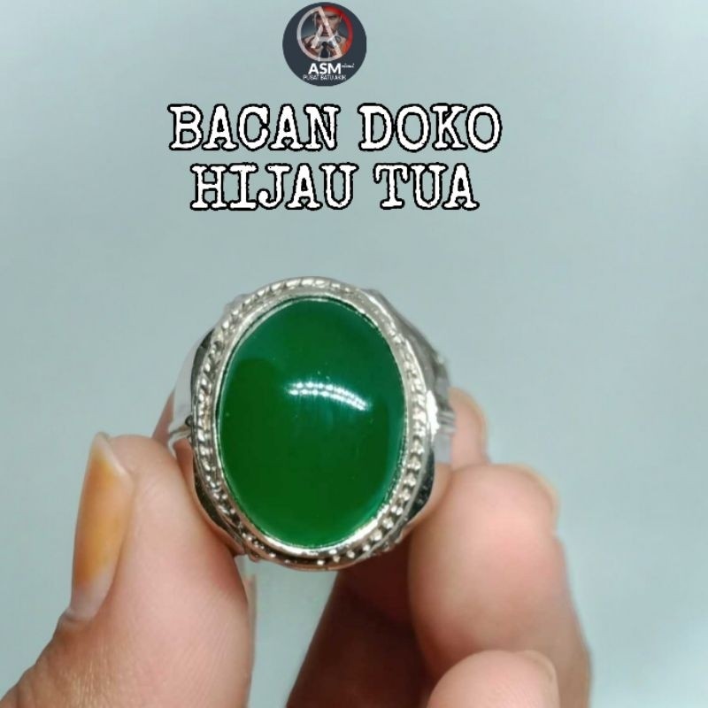 BACAN DOKO HIJAU TUA / Cincin batu akik bacan cina manmade