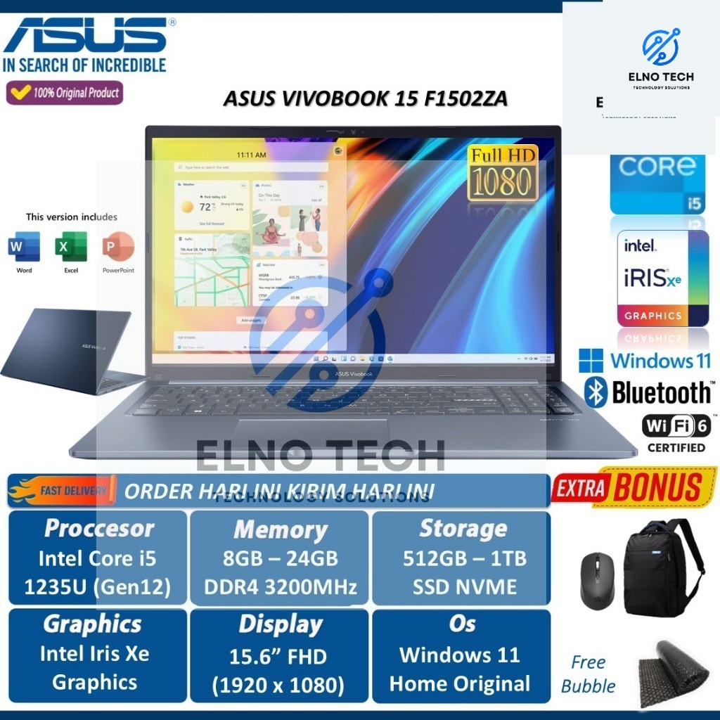 Laptop Asus Vivobook 15 F1502ZA Intel Core i5 1235U 40GB 1TB SSD 15.6 FHD Windows 11 Home