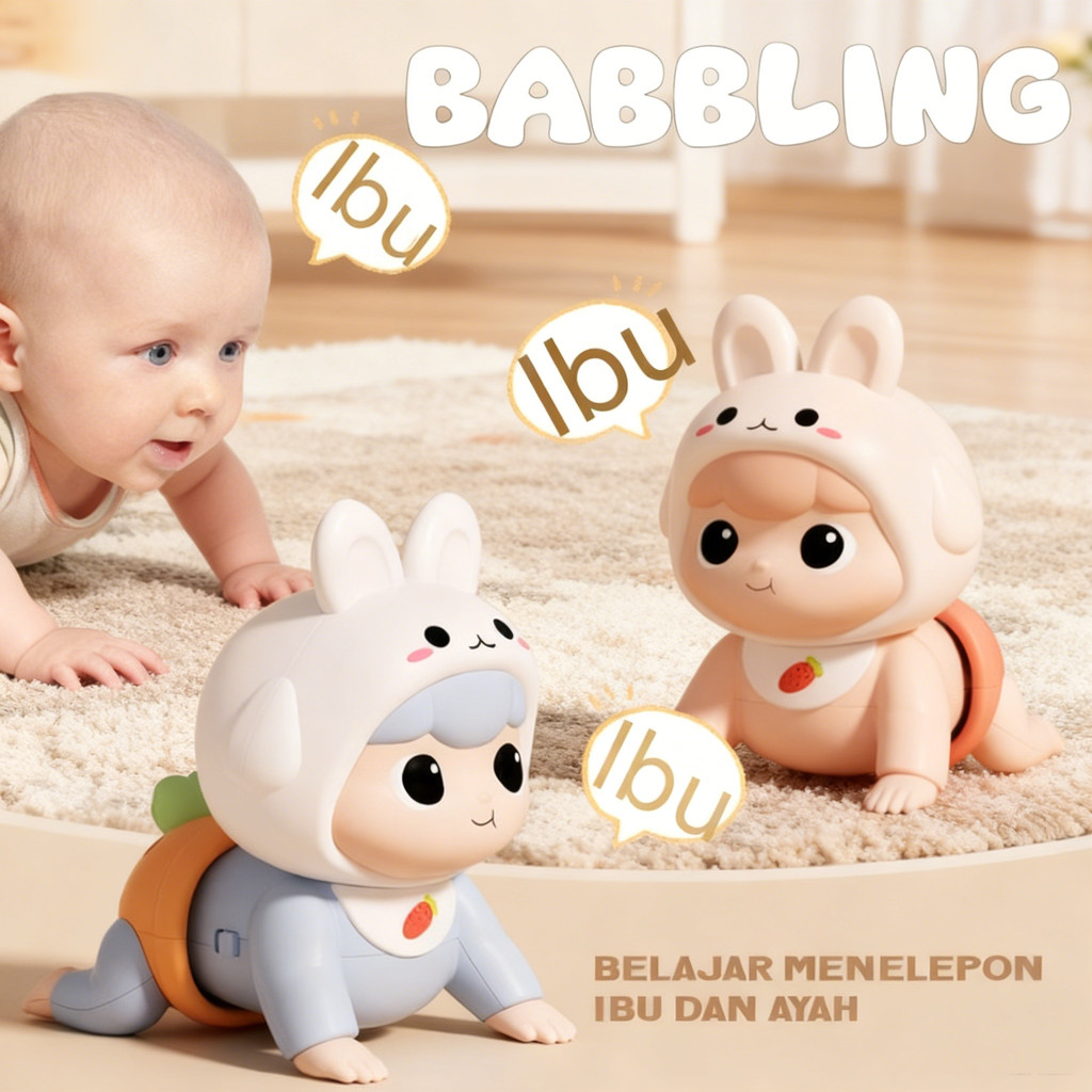 Bayi 6-12 bulan edukasi musikal elektrik mainan merangkak belajar