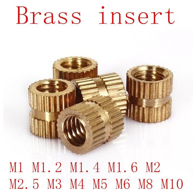 Isi 100 Mur Tanam M3 Brass Copper Thread Knurl Insert Nut Mur Tanam Injection Molding Solusi Kebutuh