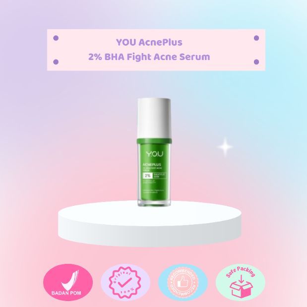 YOU AcnePlus 2% BHA Fight Acne Serum - Serum Jerawat Kulit Berminyak Berjerawat Salicylic Acid Serum