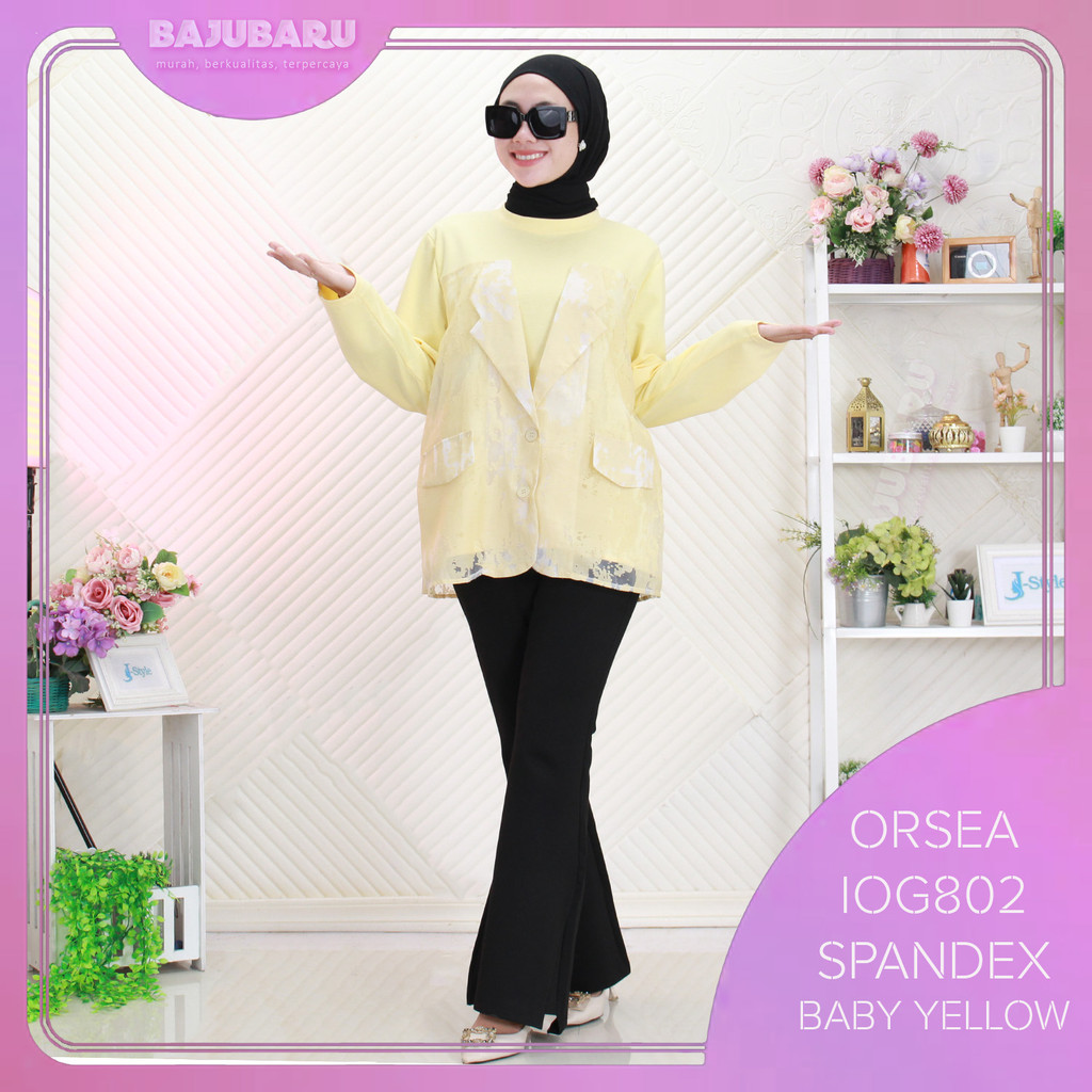 Orsea Atasan Blouse Wanita Lengan Panjang Korean Style Rompi Nyatu Kaos Spandex Tebal