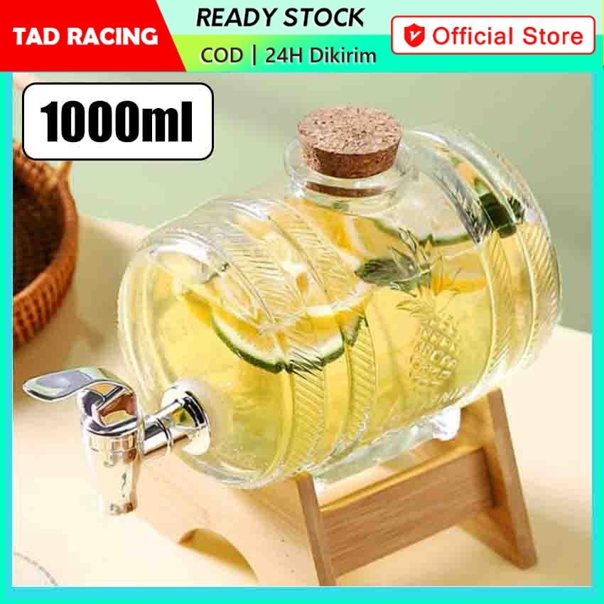{TADRACING} Dispenser Kulkas Mini 1L Glass Dispenser Air Minum Jus / Dispenser Toples Kaca Kran / Co