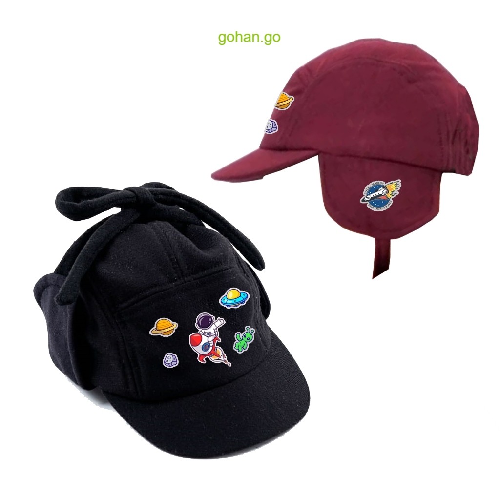 gohango - Topi Bayi Jepang Anak  Lucu Laki Perempuan Cowok Cewek baru lahir -2 Thn Astronot CAMPER H