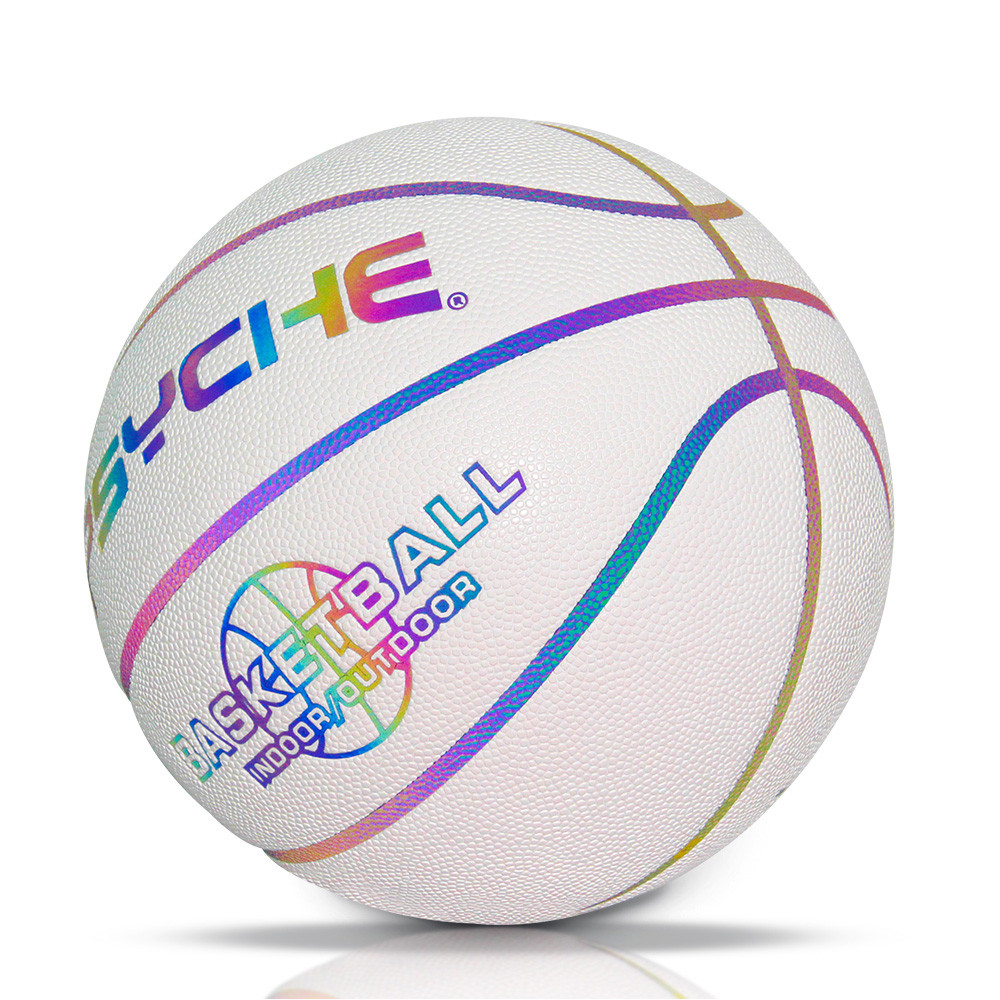 PSYCHE Size 7 PU Luminous Basketball Reflective Laser Glowing Ball WearResistant & Durable Basketbal