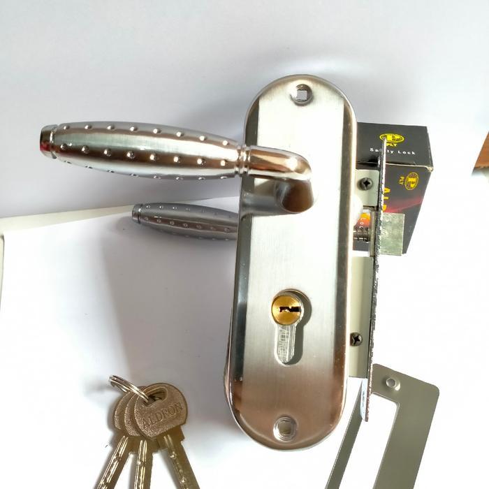 TukangLazz Kunci pintu kecil handle pintu kecil full set bagus - KUNING