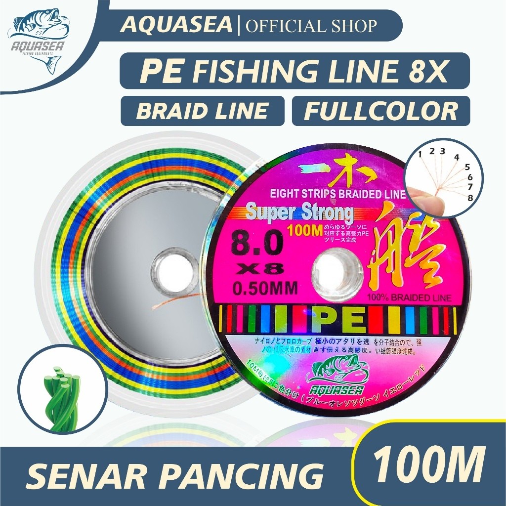 SENAR BAJA Tali Pancing 100M Yimu Premium PE X8 Strength 3.10kg-18.6kg Senar Pancing