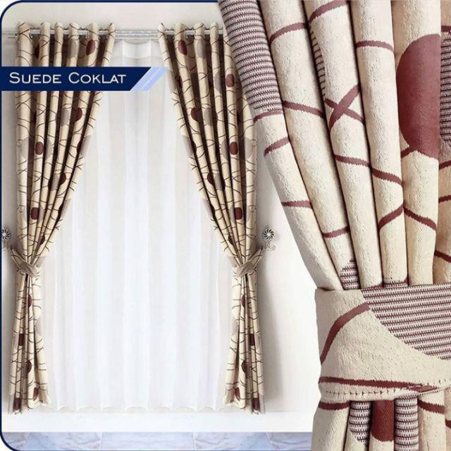 GORDEN BLACKOUT HORDENG MOTIF ACACIA POLKADOT TIRAI JENDELA KORDEN PINTU