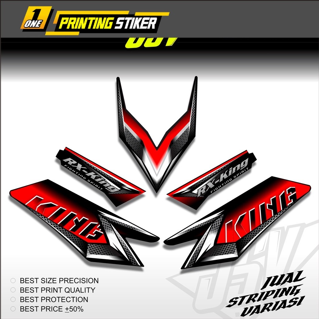 Stiker Striping Motor RX KING Variasi Aksesoris YAMAHA Original Standar Ori 1997 - 2008 Hitam
