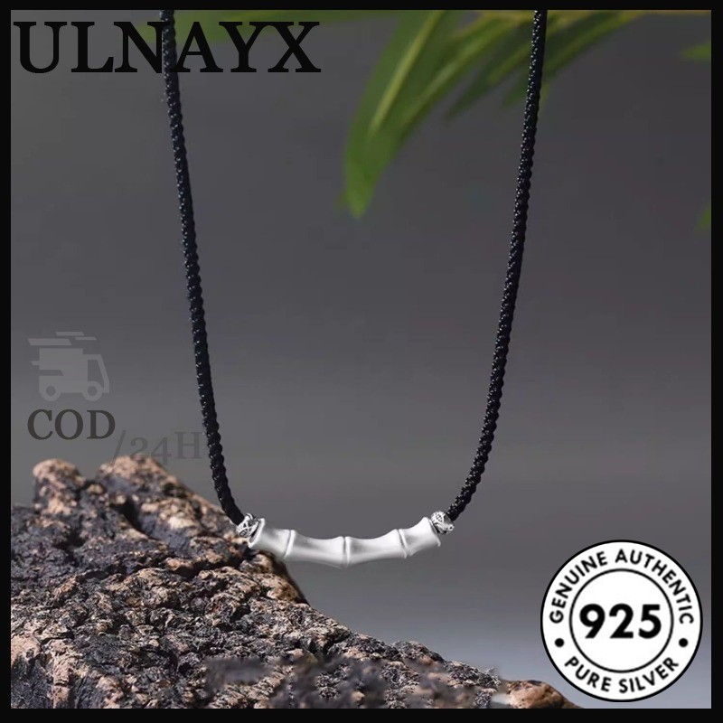 Kalung Tali Hitam Desain Simpul Bambu Gaya Cina Baru 60cm Yang Dapat Disesuaikan