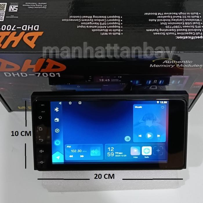 Headunit Android Double Din 7 inch Plug and Play Innova Lama Merk DHD - 2 Gb