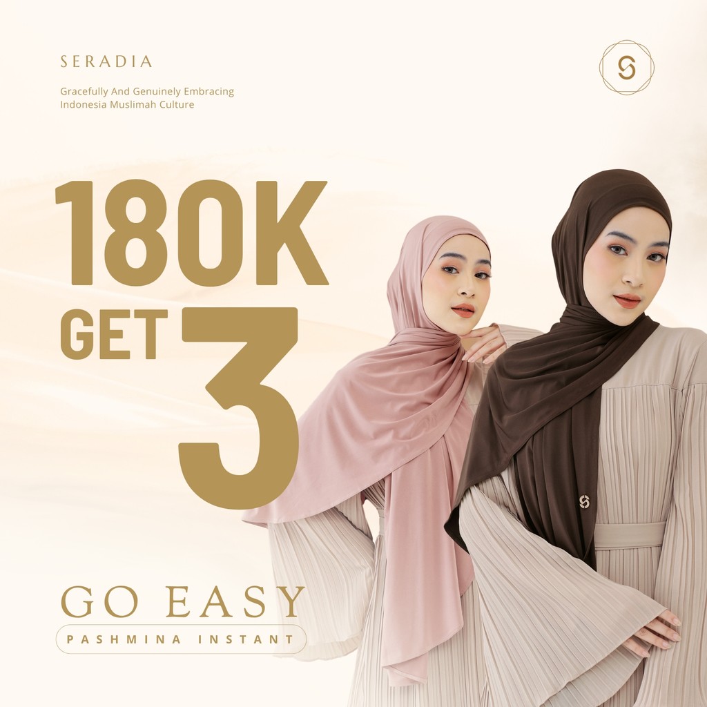 Seradia Hijab - Polos Go Easy Instant Pashmina