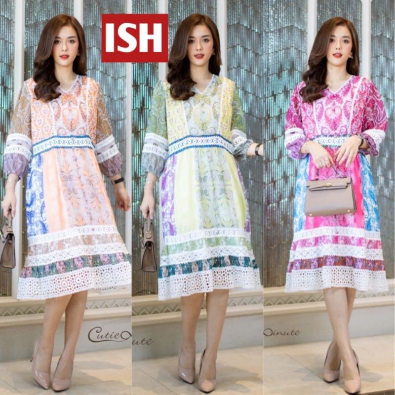 DRESS CUTIE MINUTE WANITA GAUN KATUN LINEN IMPORT PREMIUM BANGKOK PESTA NATAL