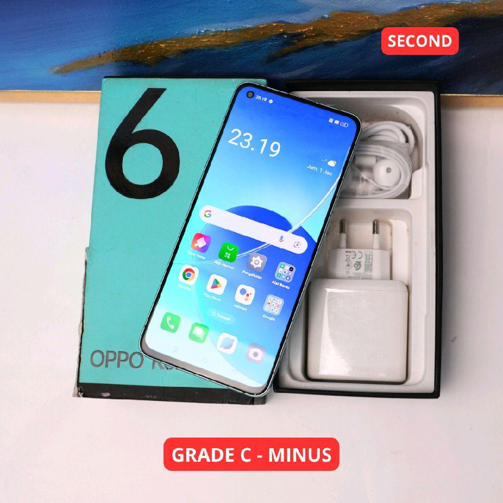 OPPO RENO 6 8/128 GB (5G) GRADE C - MINUS HP SECOND ORIGINAL SINAR MUTIARA CELL