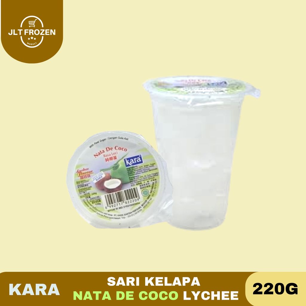 Kara Sari Kelapa Leci / Kara Nata De Coco Lychee gelas  220 gr 1 PCS