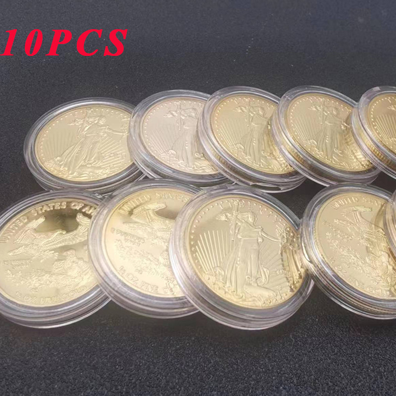 10PCs 2023 2021 USA Liberty Eagle 27*3mm No“”Copy ”Coin American Gold Coin United States of Liberty 