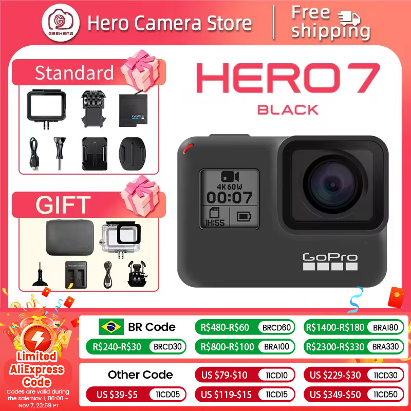 GoPro HERO7 Black Action camera go pro hero 7 black original camera 4k ultra hd photography professi
