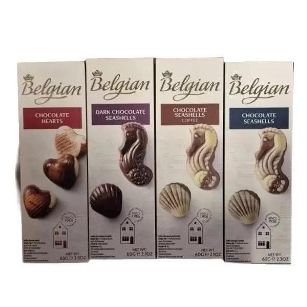 The Belgian Chocolate Coklat Import 60gr Varian Chocolate Hearts / Chocolate Seashells / Dark Chocol