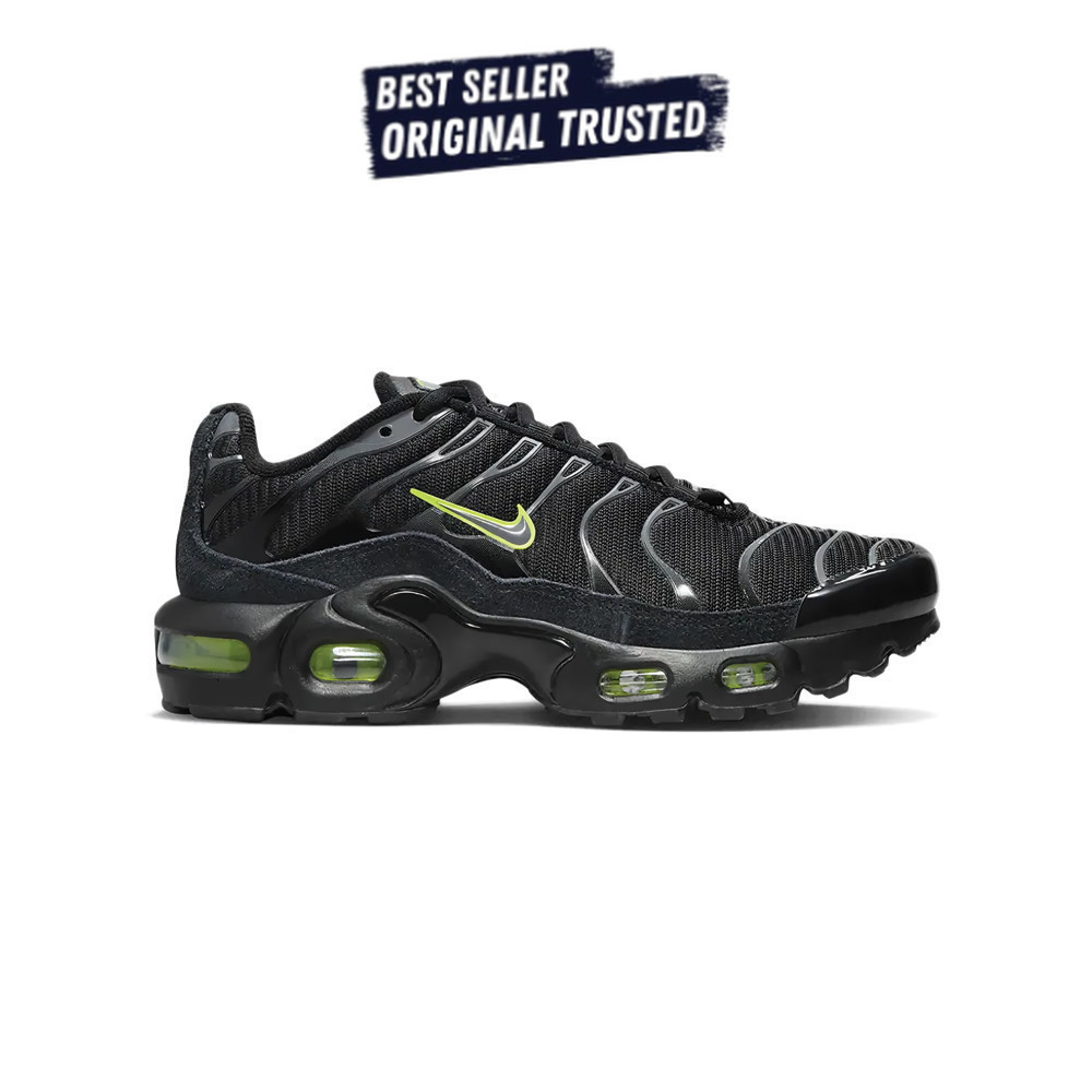 Sepatu Sneakers Nike Airmax Plus TN Black Volt GS  Original BNIB