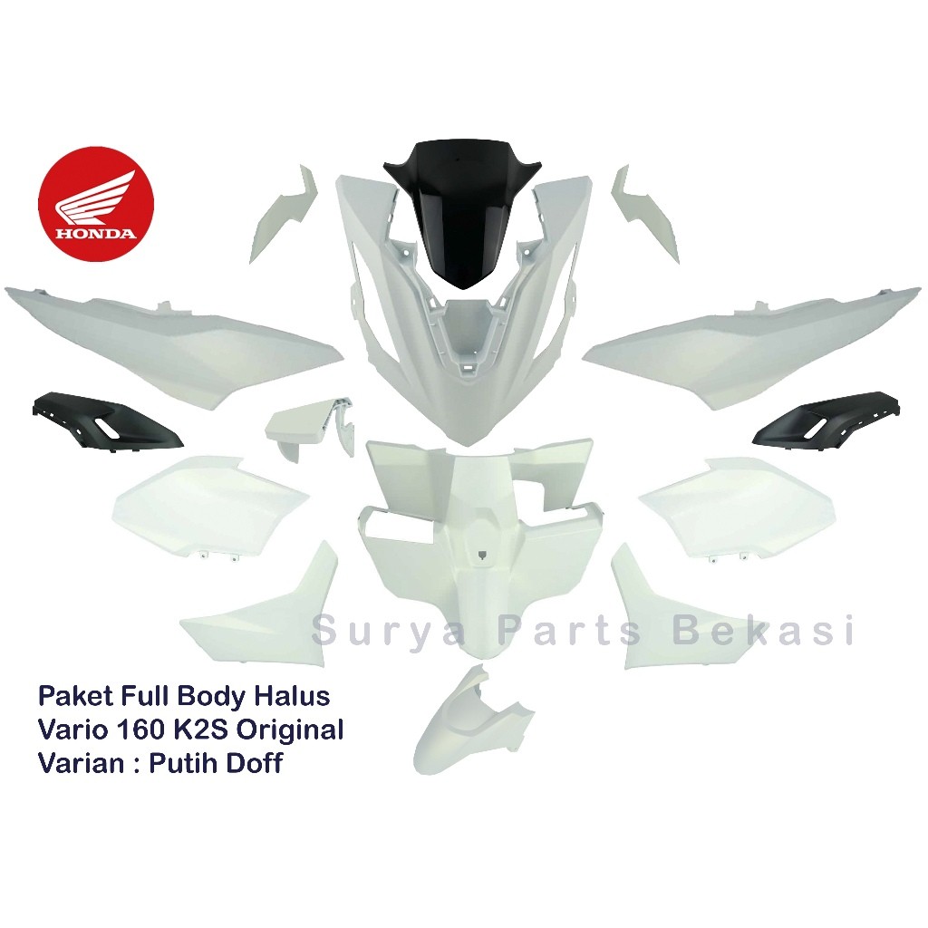 Full Set Bodi Body Vario 160 Original Paketan Body Halus Vario 160 K2S Original Putih Doff