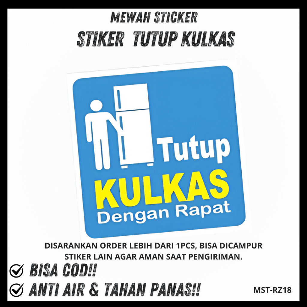 Stiker Tutup Kulkas / Stiker Hemat Energi / Stiker Hemat Listrik