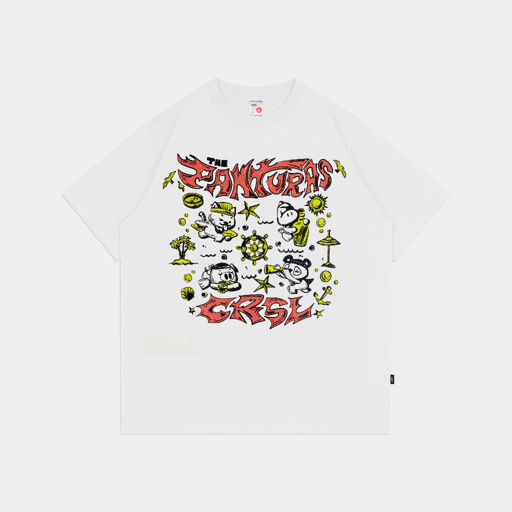 CRSL X THE Panturas Sagara White Tees I Collab Merch Band I Regular Fit I Unisex Kaos Unisex