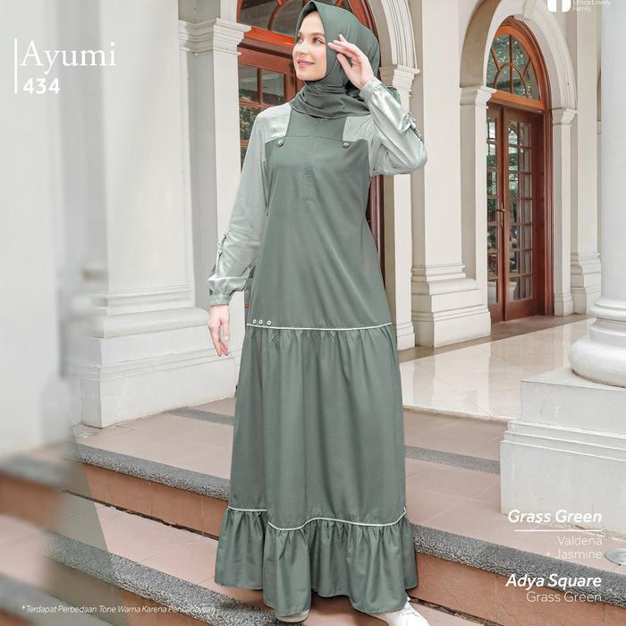Baju Sarimbit Keluarga Tearu + Ethica Sarimbit ELFA 299 GRASS GREEN - Gamis Ibu, XS