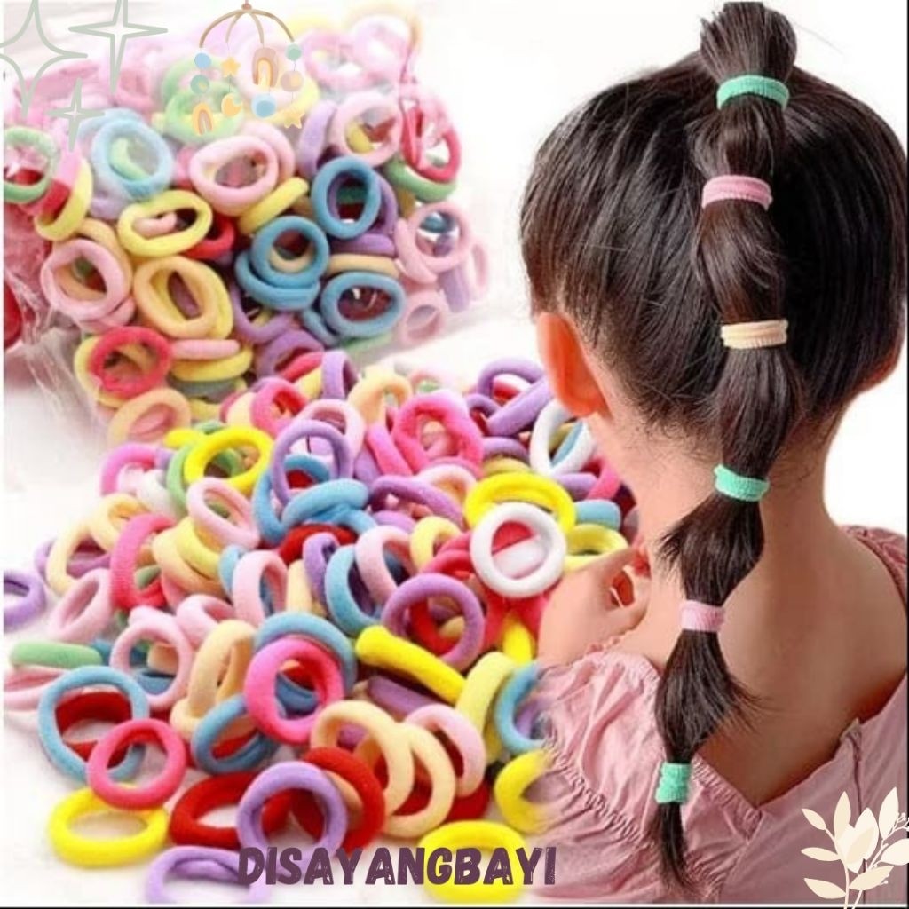 100 PCS IKAT RAMBUT ANAK DAN DEWASA UKURAN KECIL
