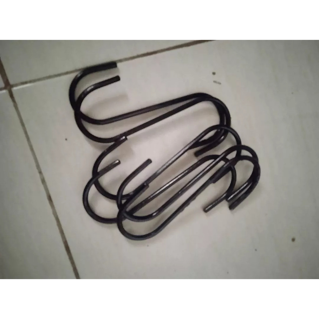Hook Pengait Gantungan Besi S Serbaguna Besar Hitam 50cm