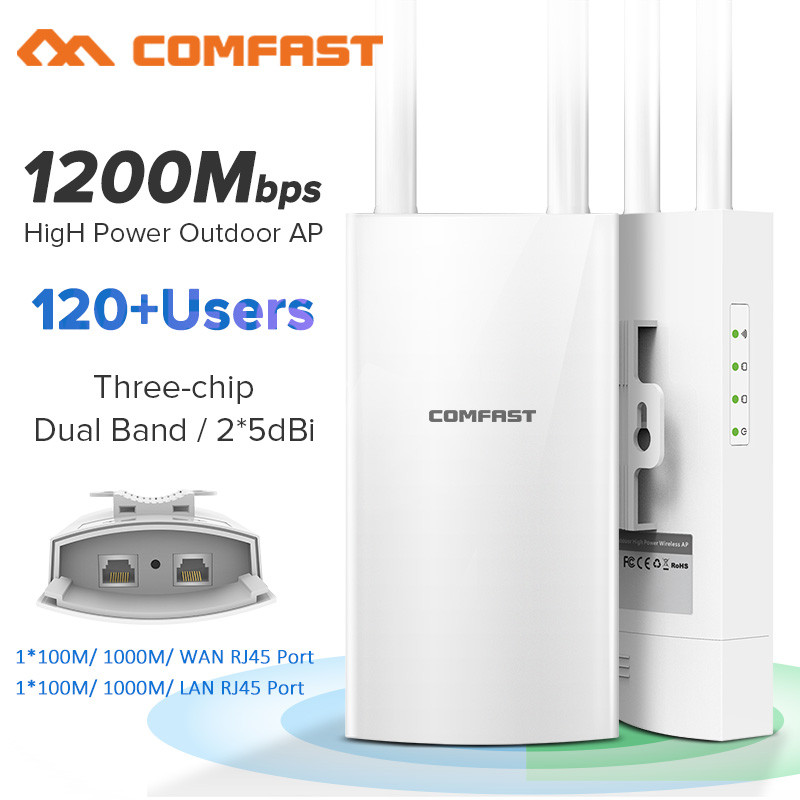 COMFAST Outdoor AP Gigabit Port EW72V2 High Power 1200Mbps Dual Band 2.4ghz/5Ghz Router Antenna Wi F