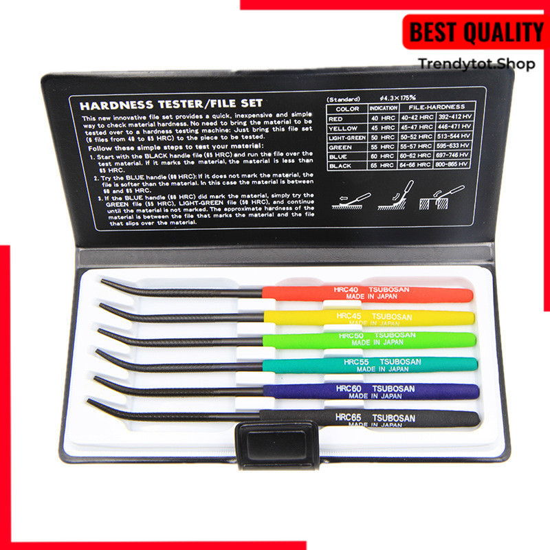 DISKON 6Pcs Hardness Tester Checker File HRC40-HRC65 Set