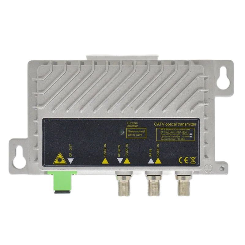 NEW FTTH CATV 1550nm AGC Optical Transmitter 2 Way Output 10dBm  Feed Working Band  Optical Input Le