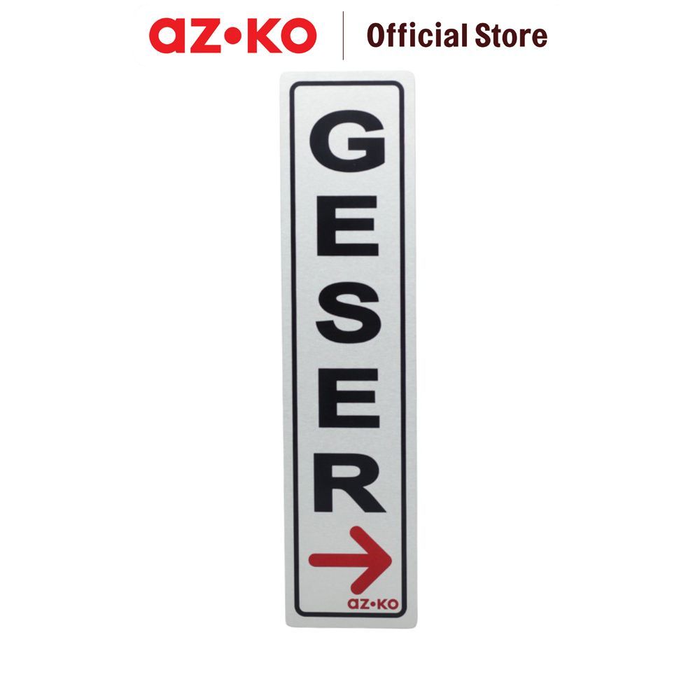 AZKO 4.5x19.5 cm Stiker Anodized Sign Geser Kanan Sticker Penanda Label Pintu Emblem Dekoratif Signa