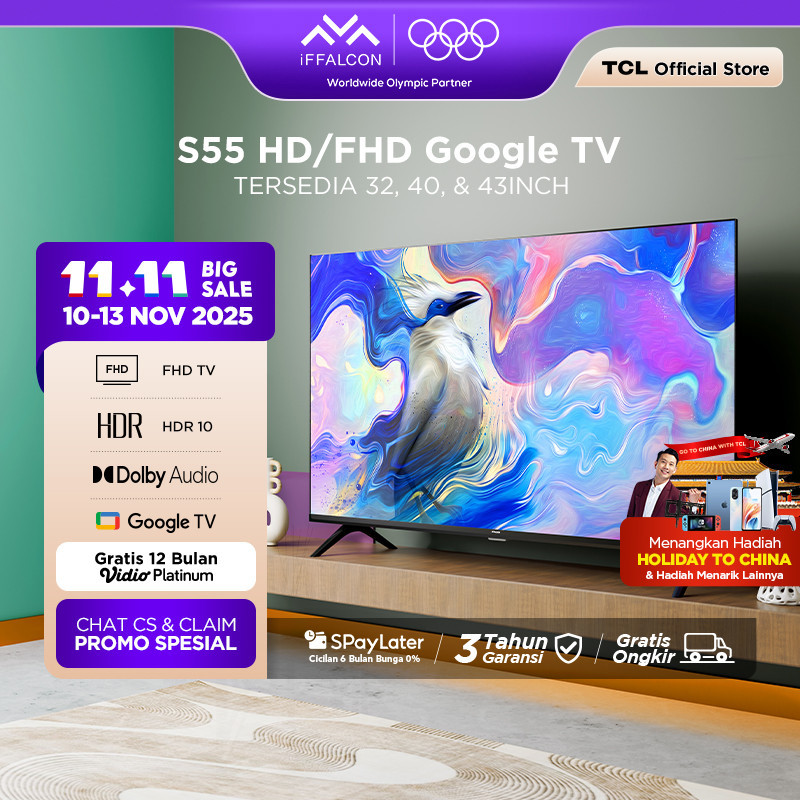 PROM iFFALCON by TCL S55 Series Google TV (Android 14) Smart Digital - HD/FHD - HDR 10 - Dolby Audio