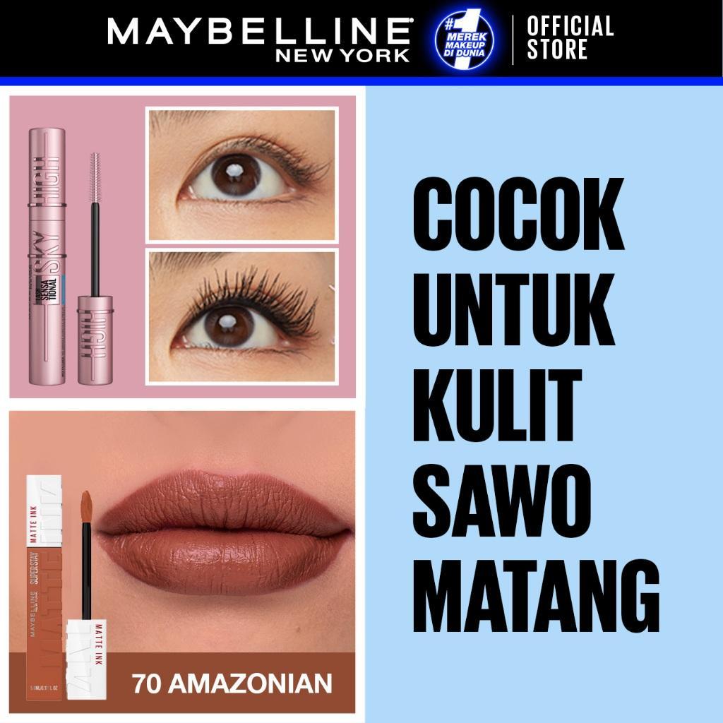 MAYBELLINE Long Lasting Duo - Sky High Mascara + Superstay Matte Ink | Paket Mascara Lipstick Tahan 