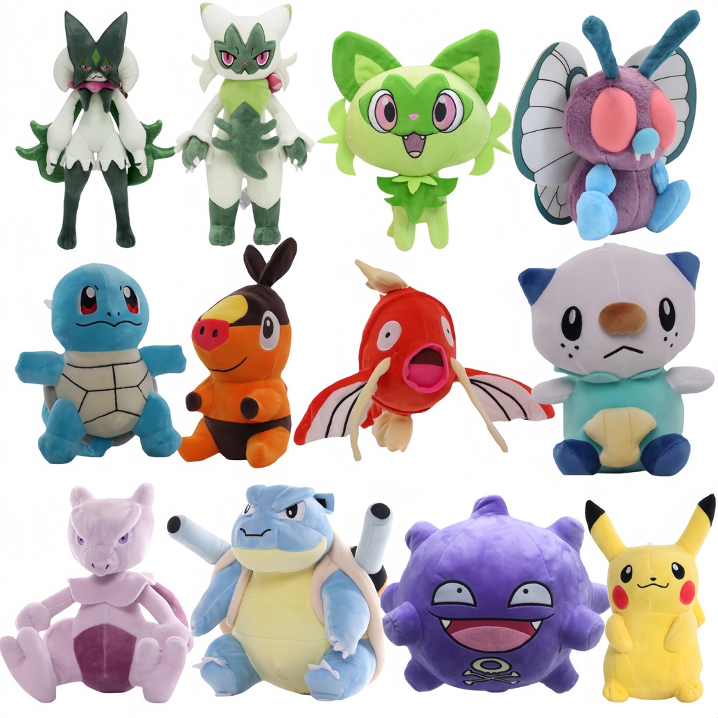Pokemon Pikau Plush Meowscarada Sprigatito Stuffed Doll Tepig Oshawott Magikarp Mewtwo Blastoise Kof
